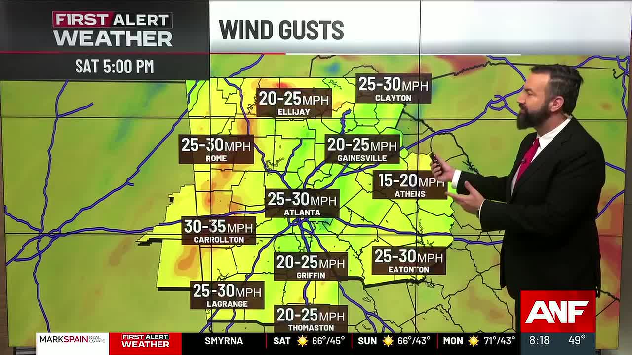 Cooler, Breezier Weather Expected Across North Georgia Saturday