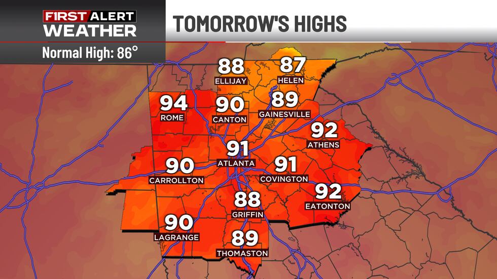 Atlanta Thursday Highs