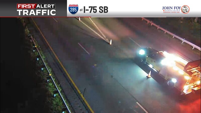 I-285 EB exit ramp at I-75 SB blocked in Clayton County