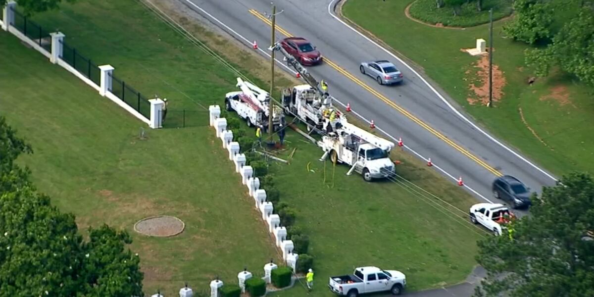 Crews work to restore power after truck crashed into pole in Fayetteville