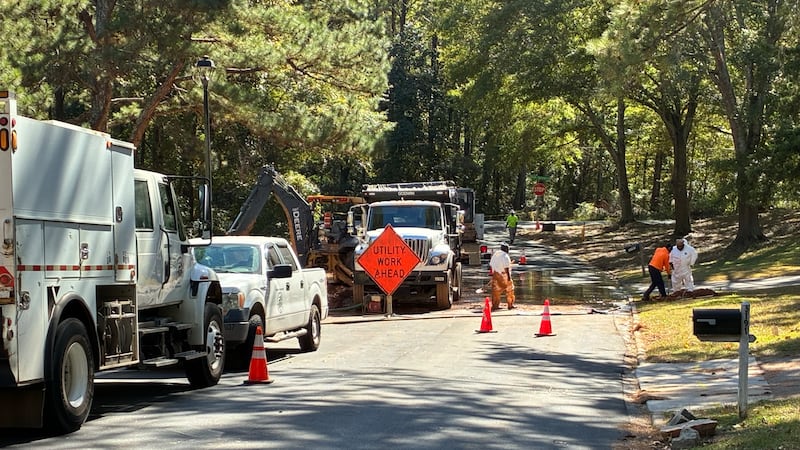DeKalb County Watershed Management crews work on Ottawa Trail.