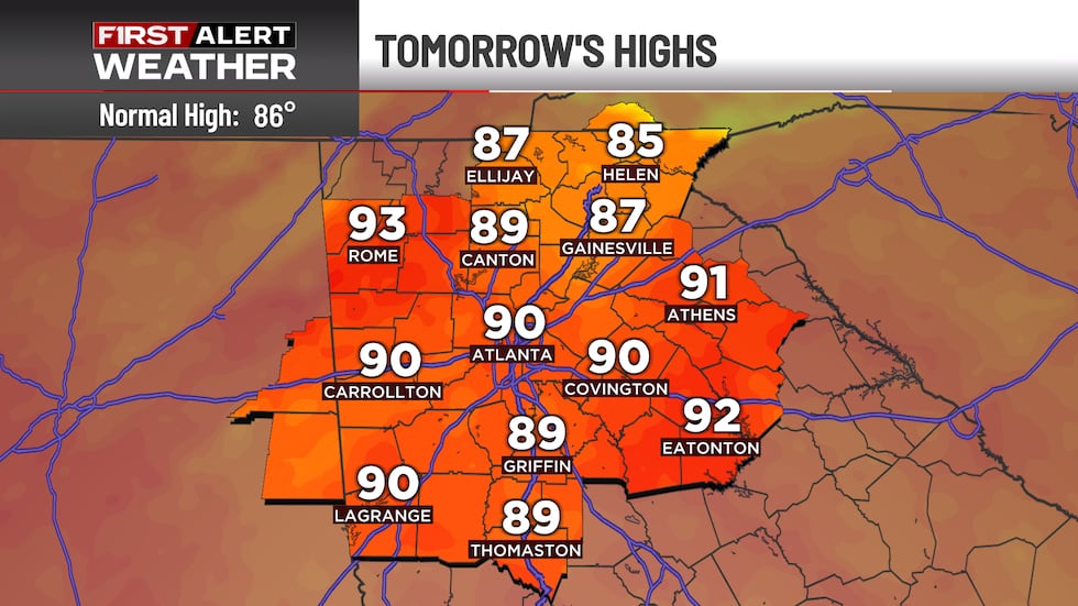 Atlanta Wednesday Highs