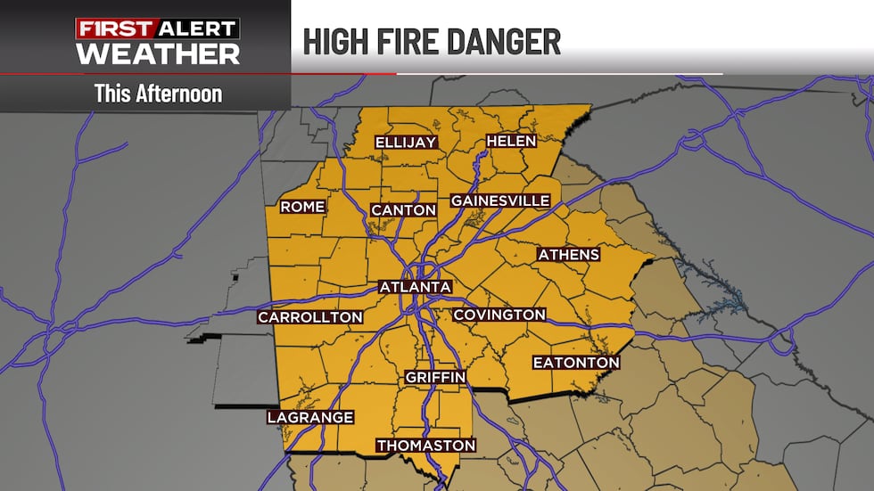 High fire danger in north Georgia