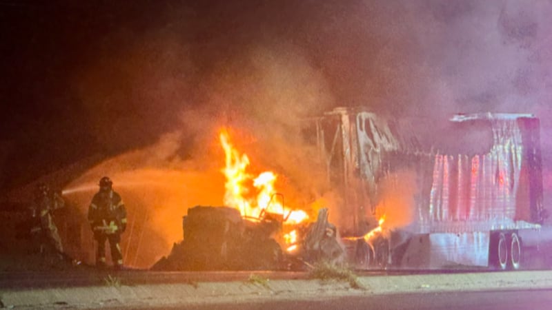 semi-truck fire in DeKalb County