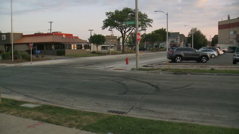 The scene were nine were shot on Saturday night is seen in Milwaukee.