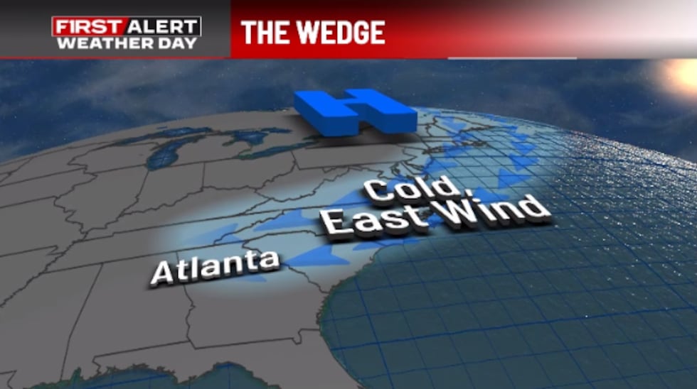 वेज शनिवार शाम उत्तर और पूर्वी जॉर्जिया में सबसे ठंडी हवा लाता है
