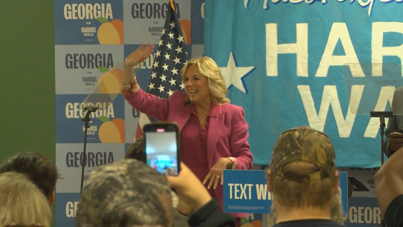 First Lady Dr. Jill Biden appeared in Macon Saturday afternoon