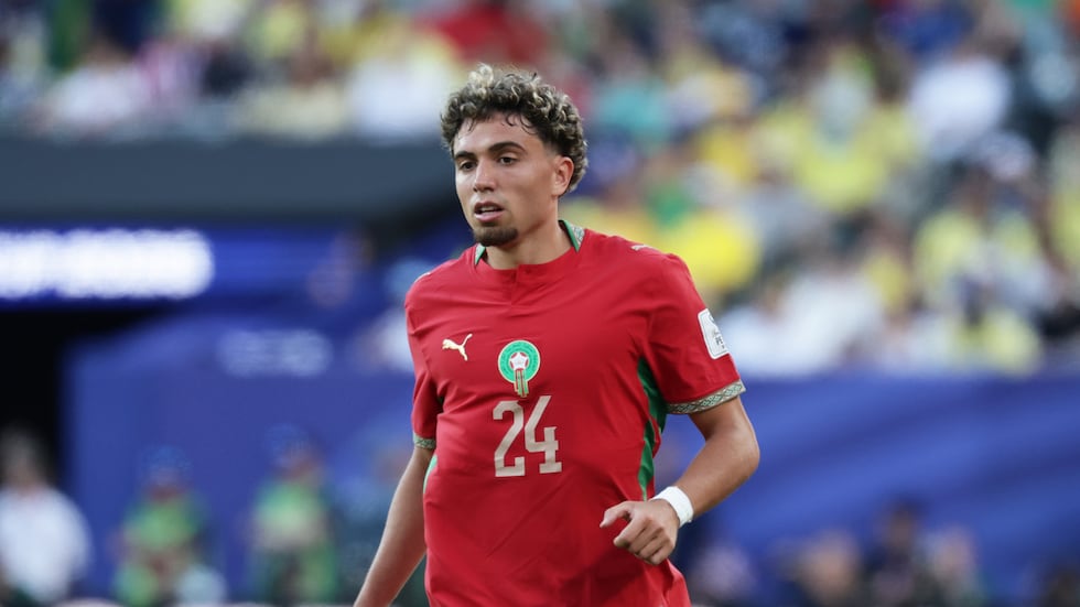 Morocco's Neil El Aynaoui (24) in action during the World Cup Group C soccer match between...