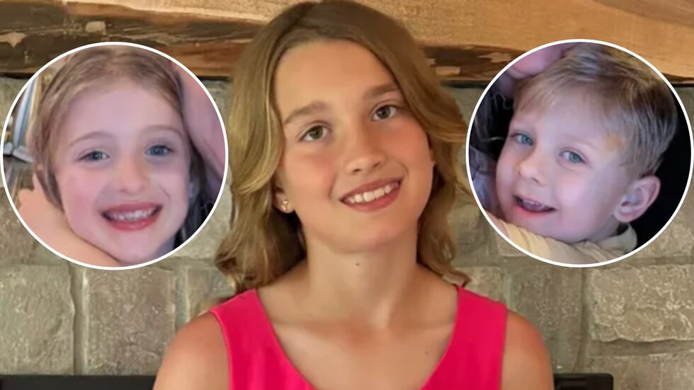 The children were identified as 6-year-old Caleb Oswald (right), 7-year-old Abigail Oswald...