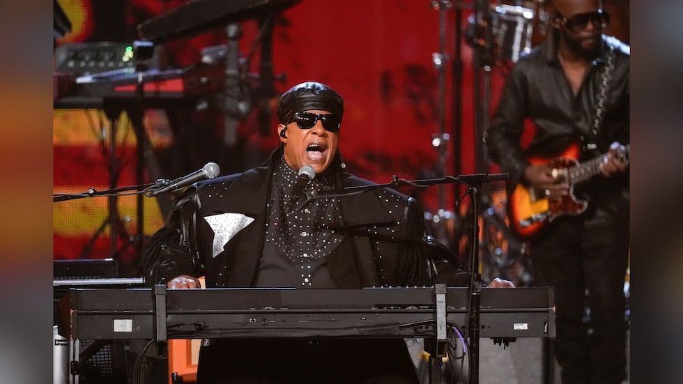 FILE -- Stevie Wonder performs during the 2025 Rock and Roll Hall of Fame Induction Ceremony...
