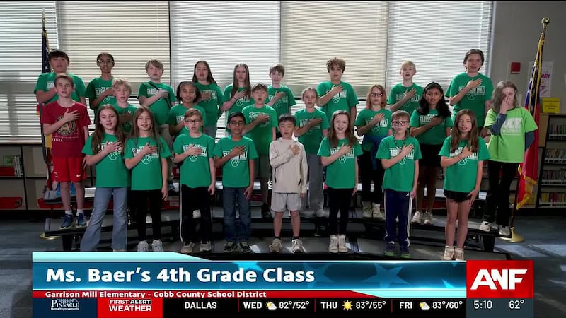 Pledge of Allegiance - Garrison Mill Elementary - Ms. Baer's 4th grade class