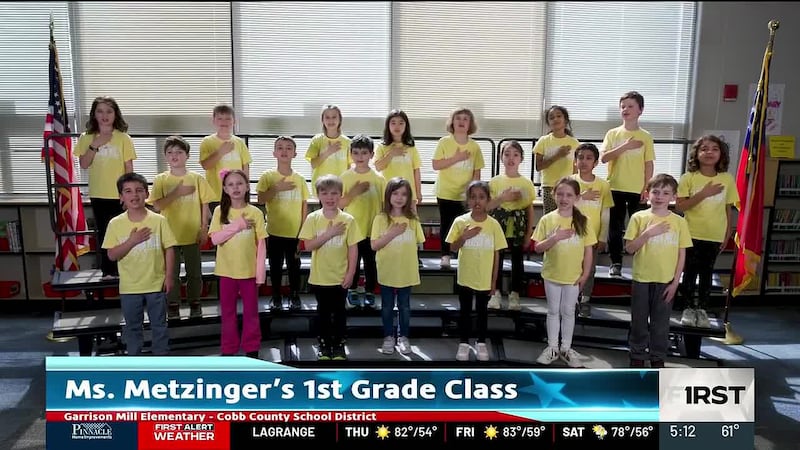 Pledge of Allegiance - Garrison Mill Elementary - Ms. Metzinger's 1st grade class