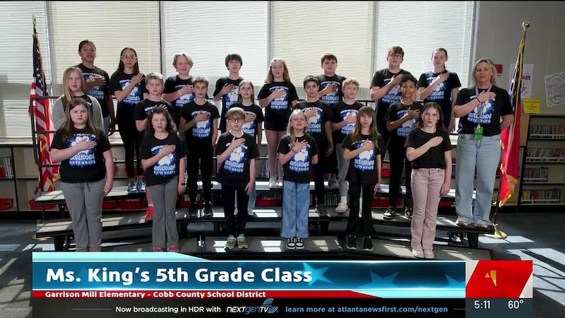 Pledge of Allegiance - Garrison Mill Elementary - Ms. King's 5th grade class