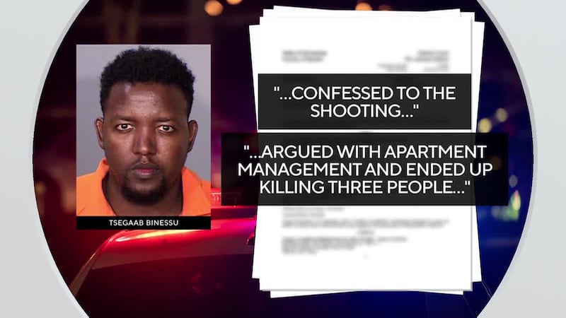 A tenant is accused of killing three workers in his apartment complex’s leasing office over a...