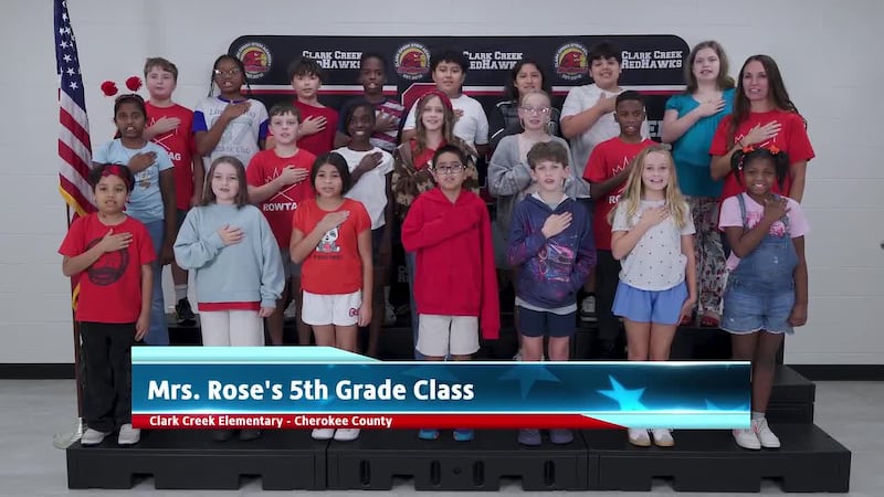 Pledge of Allegiance - Clark Creek Elementary - Mrs. Rose's 5th Grade Class
