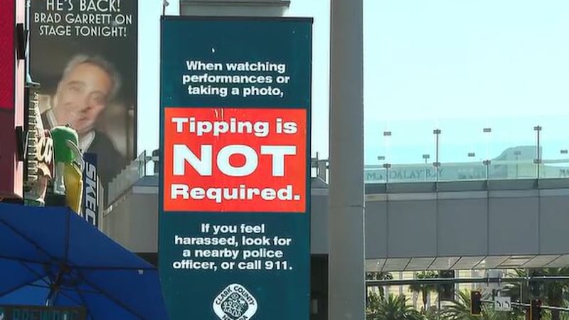 Tipping reminder messages are now running on Las Vegas Strip marquees after Clark County...