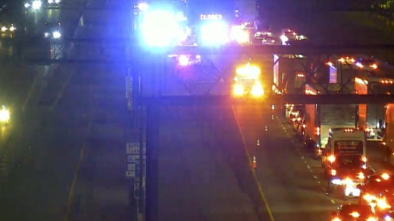 Crash blocks lanes on I-75 north at McDonough Road early Wednesday.