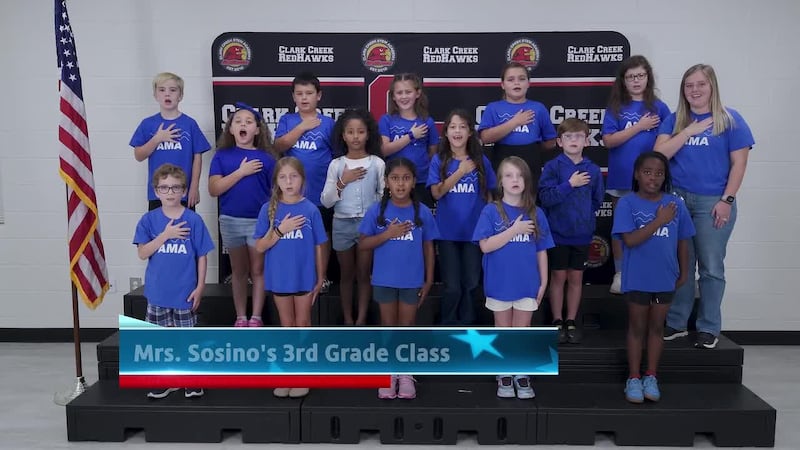 Pledge of Allegiance - Clark Creek Elementary - Mrs. Sosino's 3rd Grade Class