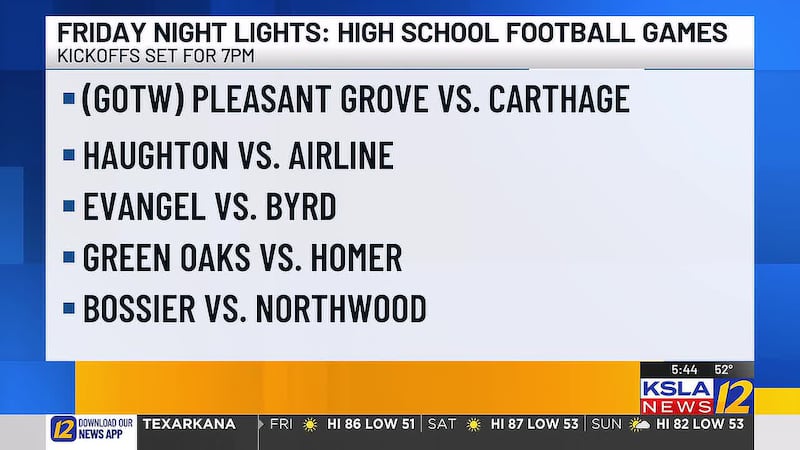 The kickoff for all these games is set for 7 p.m.